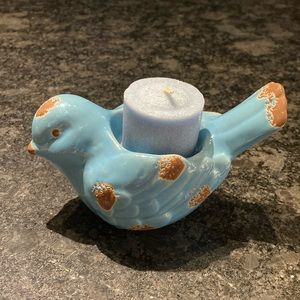 Ceramic Bluebird Candle Holder w/candles